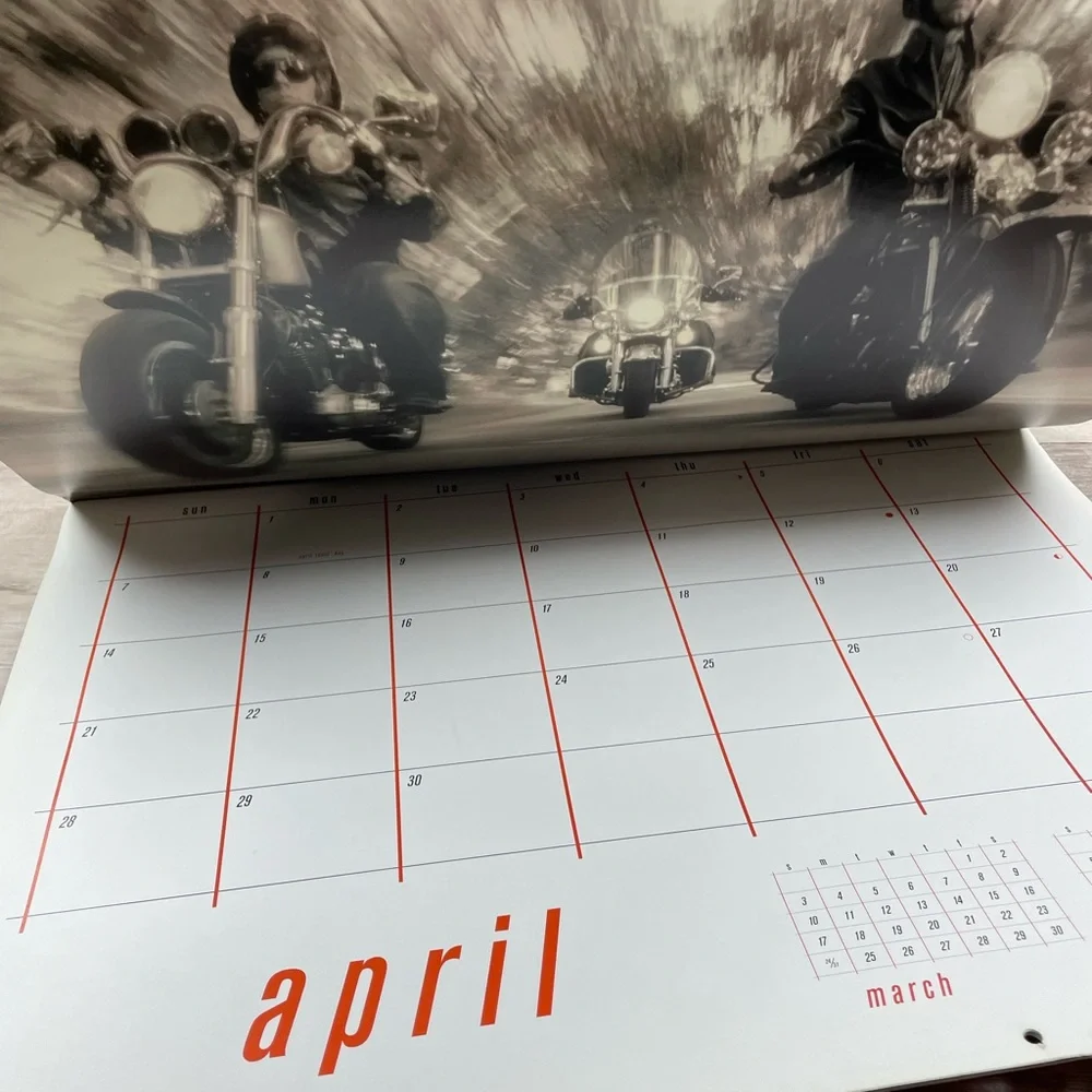 Harley Davidson 2002 Wall Calendar Motorcycles Use Again in 2030! Y2K